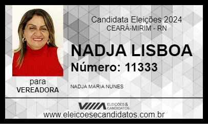 Candidato NADJA LISBOA 2024 - CEARÁ-MIRIM - Eleições