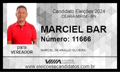 Candidato MARCIEL BAR 2024 - CEARÁ-MIRIM - Eleições