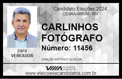 Candidato CARLINHOS FOTÓGRAFO 2024 - CEARÁ-MIRIM - Eleições