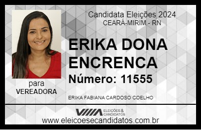 Candidato ERIKA DONA ENCRENCA 2024 - CEARÁ-MIRIM - Eleições