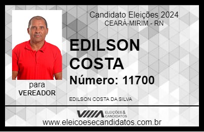 Candidato EDILSON COSTA 2024 - CEARÁ-MIRIM - Eleições