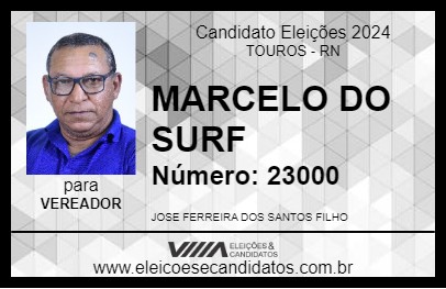 Candidato MARCELO DO SURF 2024 - TOUROS - Eleições