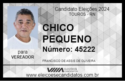 Candidato CHICO PEQUENO 2024 - TOUROS - Eleições