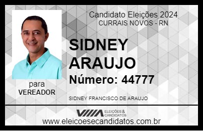 Candidato SIDNEY ARAUJO 2024 - CURRAIS NOVOS - Eleições