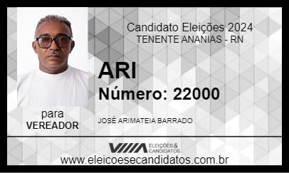 Candidato ARI 2024 - TENENTE ANANIAS - Eleições