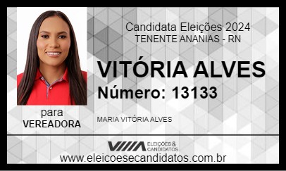 Candidato VITÓRIA ALVES 2024 - TENENTE ANANIAS - Eleições