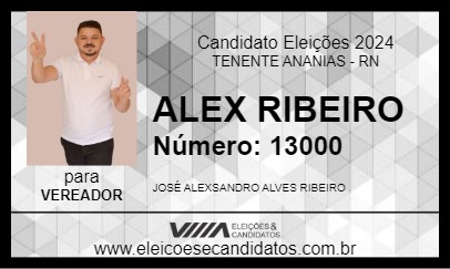 Candidato ALEX RIBEIRO 2024 - TENENTE ANANIAS - Eleições