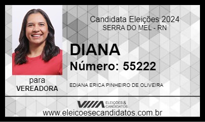 Candidato DIANA 2024 - SERRA DO MEL - Eleições