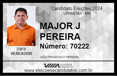 Candidato MAJOR J PEREIRA 2024 - UPANEMA - Eleições