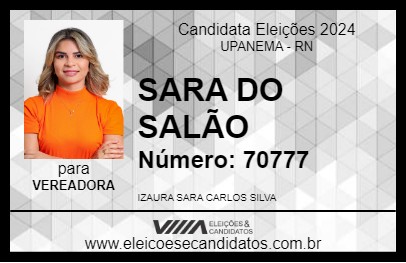 Candidato SARA DO SALÃO 2024 - UPANEMA - Eleições