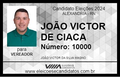 Candidato JOÃO VICTOR DE CIACA  2024 - ALEXANDRIA - Eleições