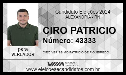 Candidato CIRO PATRICIO 2024 - ALEXANDRIA - Eleições