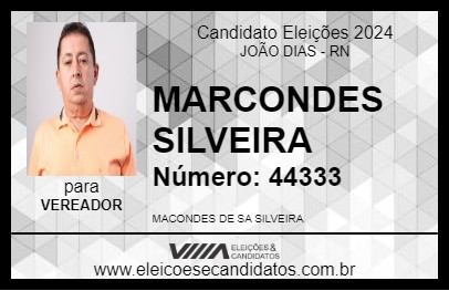 Candidato MARCONDES SILVEIRA 2024 - JOÃO DIAS - Eleições