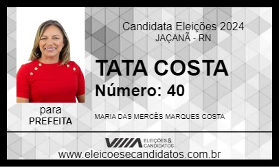 Candidato TATA COSTA 2024 - JAÇANÃ - Eleições