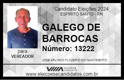 Candidato GALEGO DE BARROCAS 2024 - ESPÍRITO SANTO - Eleições