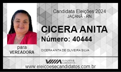 Candidato CICERA ANITA 2024 - JAÇANÃ - Eleições