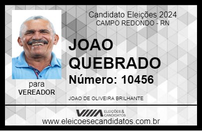 Candidato JOAO QUEBRADO 2024 - CAMPO REDONDO - Eleições