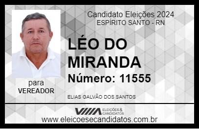 Candidato LÉO DO MIRANDA 2024 - ESPÍRITO SANTO - Eleições