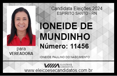 Candidato IONEIDE DE MUNDINHO 2024 - ESPÍRITO SANTO - Eleições