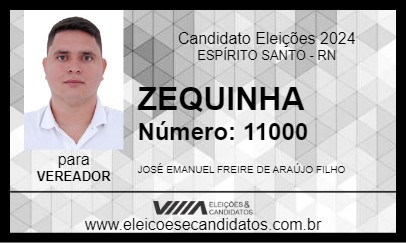 Candidato ZEQUINHA 2024 - ESPÍRITO SANTO - Eleições