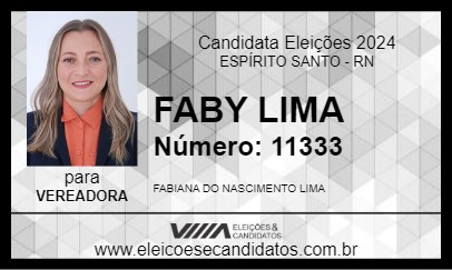 Candidato FABY LIMA 2024 - ESPÍRITO SANTO - Eleições