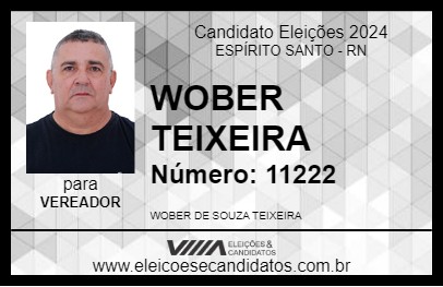 Candidato WOBER TEIXEIRA 2024 - ESPÍRITO SANTO - Eleições