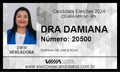 Candidato DRA DAMIANA 2024 - CEARÁ-MIRIM - Eleições