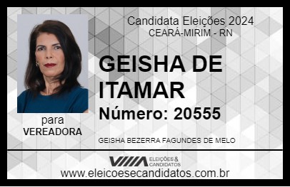 Candidato GEISHA DE ITAMAR 2024 - CEARÁ-MIRIM - Eleições