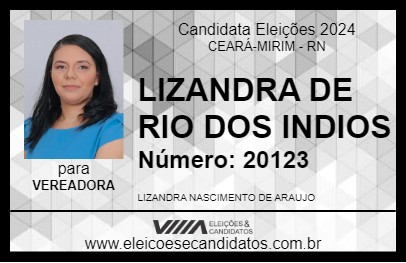 Candidato LIZANDRA DE RIO DOS INDIOS 2024 - CEARÁ-MIRIM - Eleições