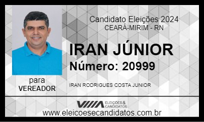 Candidato IRAN JÚNIOR 2024 - CEARÁ-MIRIM - Eleições