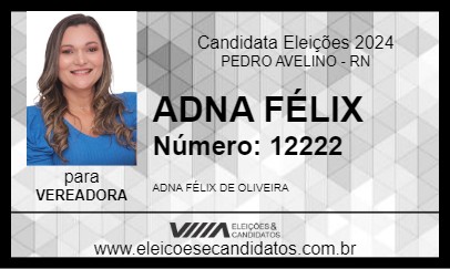 Candidato ADNA FÉLIX 2024 - PEDRO AVELINO - Eleições