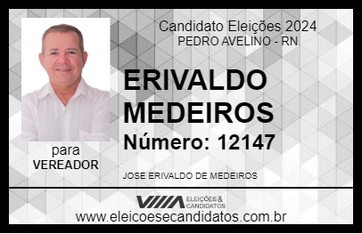 Candidato ERIVALDO MEDEIROS 2024 - PEDRO AVELINO - Eleições