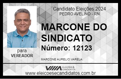 Candidato MARCONE DO SINDICATO 2024 - PEDRO AVELINO - Eleições