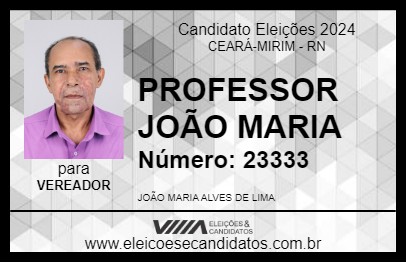 Candidato PROFESSOR JOÃO MARIA 2024 - CEARÁ-MIRIM - Eleições