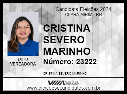 Candidato CRISTINA SEVERO MARINHO 2024 - CEARÁ-MIRIM - Eleições