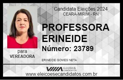 Candidato PROFESSORA ERINEIDE 2024 - CEARÁ-MIRIM - Eleições