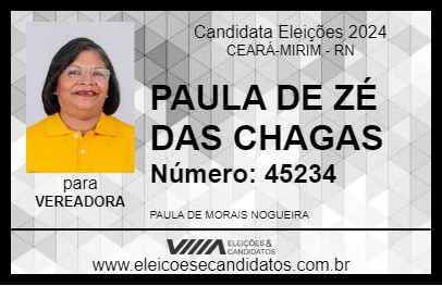 Candidato PAULA DE ZÉ DAS CHAGAS 2024 - CEARÁ-MIRIM - Eleições