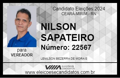 Candidato NILSON SAPATEIRO 2024 - CEARÁ-MIRIM - Eleições