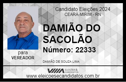 Candidato DAMIÃO DO SACOLÃO 2024 - CEARÁ-MIRIM - Eleições