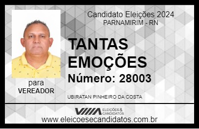 Candidato TANTAS EMOÇÕES 2024 - PARNAMIRIM - Eleições