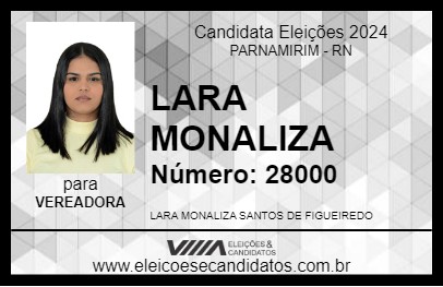 Candidato LARA MONALIZA 2024 - PARNAMIRIM - Eleições