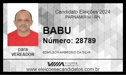 Candidato BABU 2024 - PARNAMIRIM - Eleições