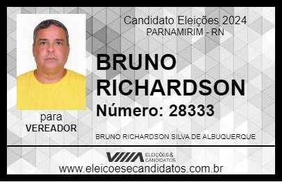 Candidato BRUNO RICHARDSON 2024 - PARNAMIRIM - Eleições