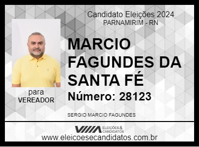 Candidato MARCIO FAGUNDES DA SANTA FÉ 2024 - PARNAMIRIM - Eleições