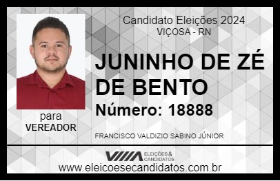 Candidato JUNINHO DE ZÉ DE BENTO 2024 - VIÇOSA - Eleições