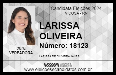 Candidato LARISSA OLIVEIRA 2024 - VIÇOSA - Eleições