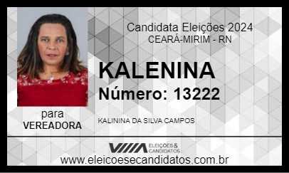 Candidato KALENINA 2024 - CEARÁ-MIRIM - Eleições