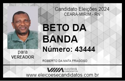 Candidato BETO DA BANDA 2024 - CEARÁ-MIRIM - Eleições