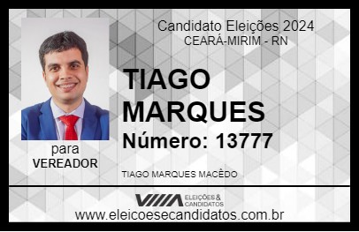 Candidato TIAGO MARQUES 2024 - CEARÁ-MIRIM - Eleições