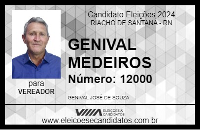 Candidato GENIVAL MEDEIROS 2024 - RIACHO DE SANTANA - Eleições